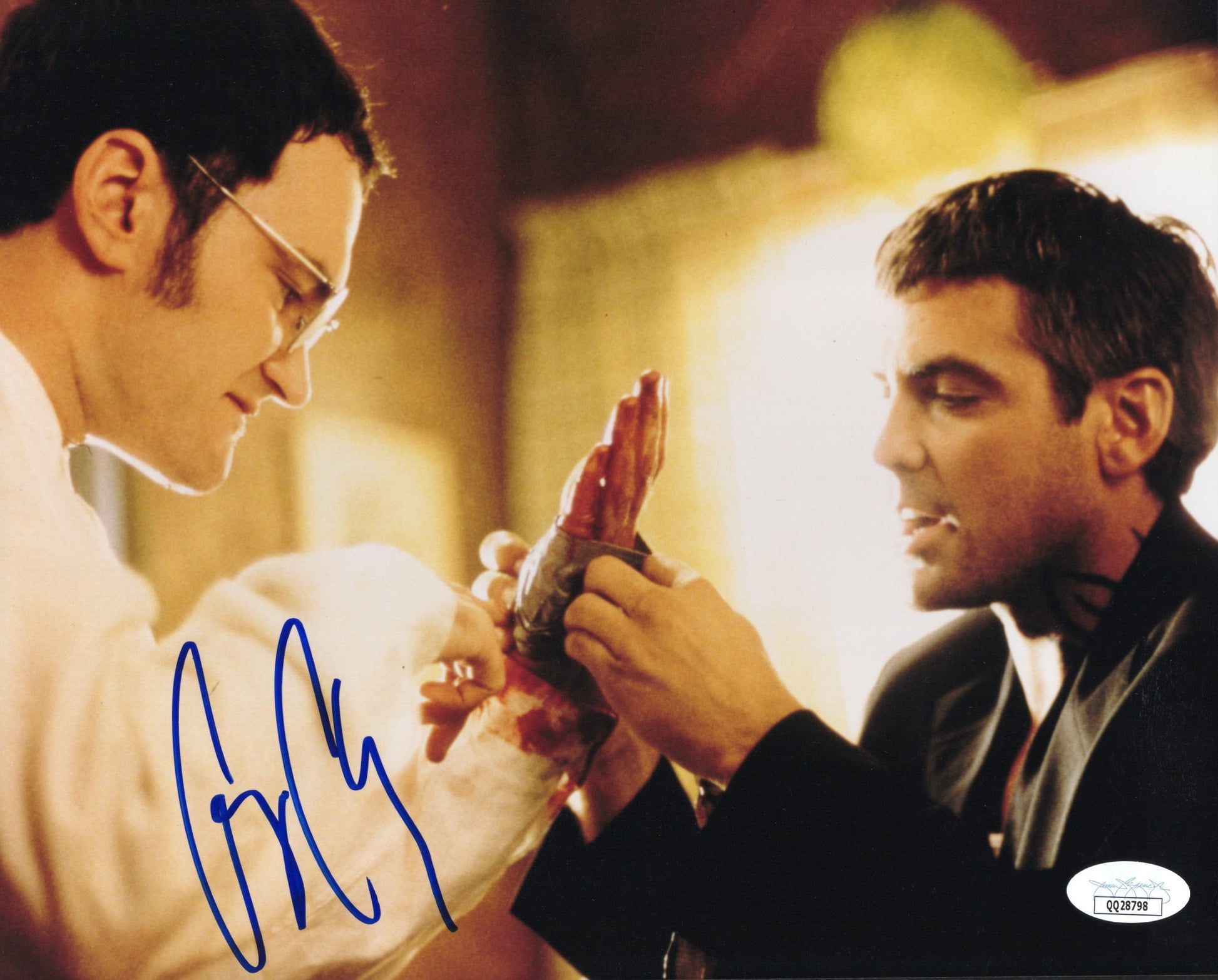 George Clooney Signed Photo 8x10, George Clooney Autograph in From Dusk Till Dawn, Rare Full Name! JSA and PSA Letter Double Certified Authentic QQ28798