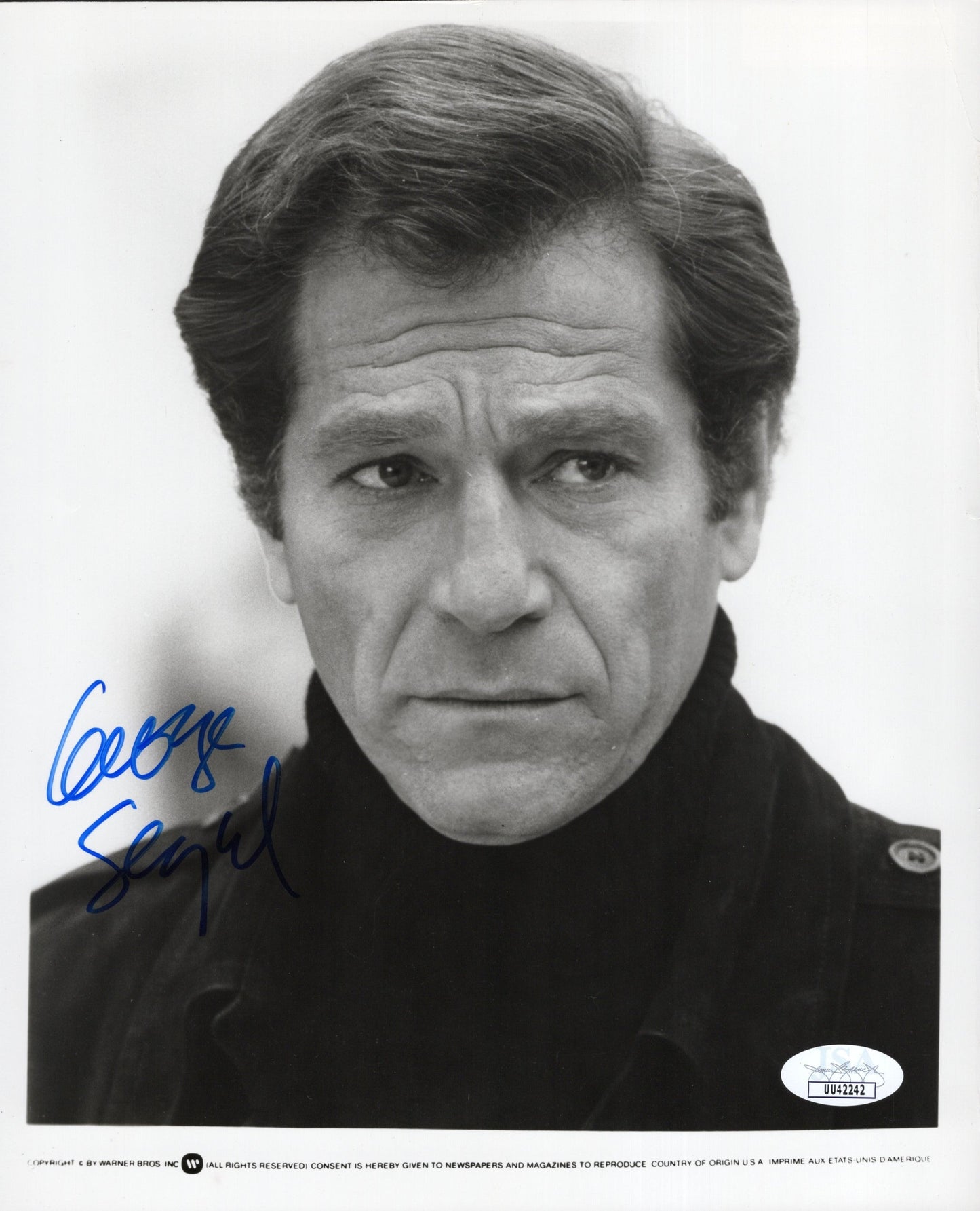 George Segal Signed Photo 8x10 B&W, JSA and PSA Letter Double Certified Authentic UU42242