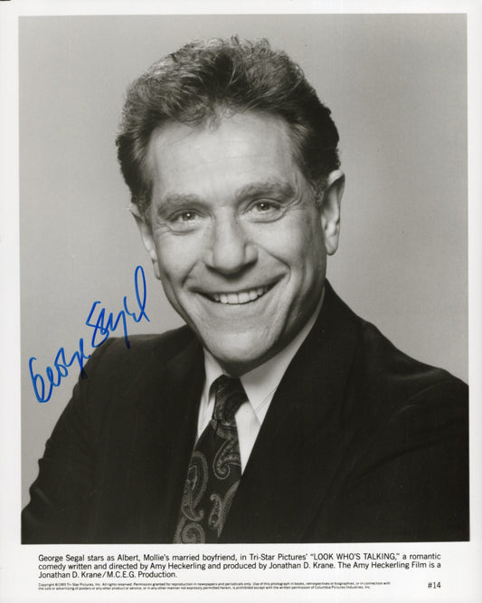 George Segal Signed Photo 8x10, George Segal Autograph Look Who's Talking B&W Headshot, PSA Letter Certified Authentic
