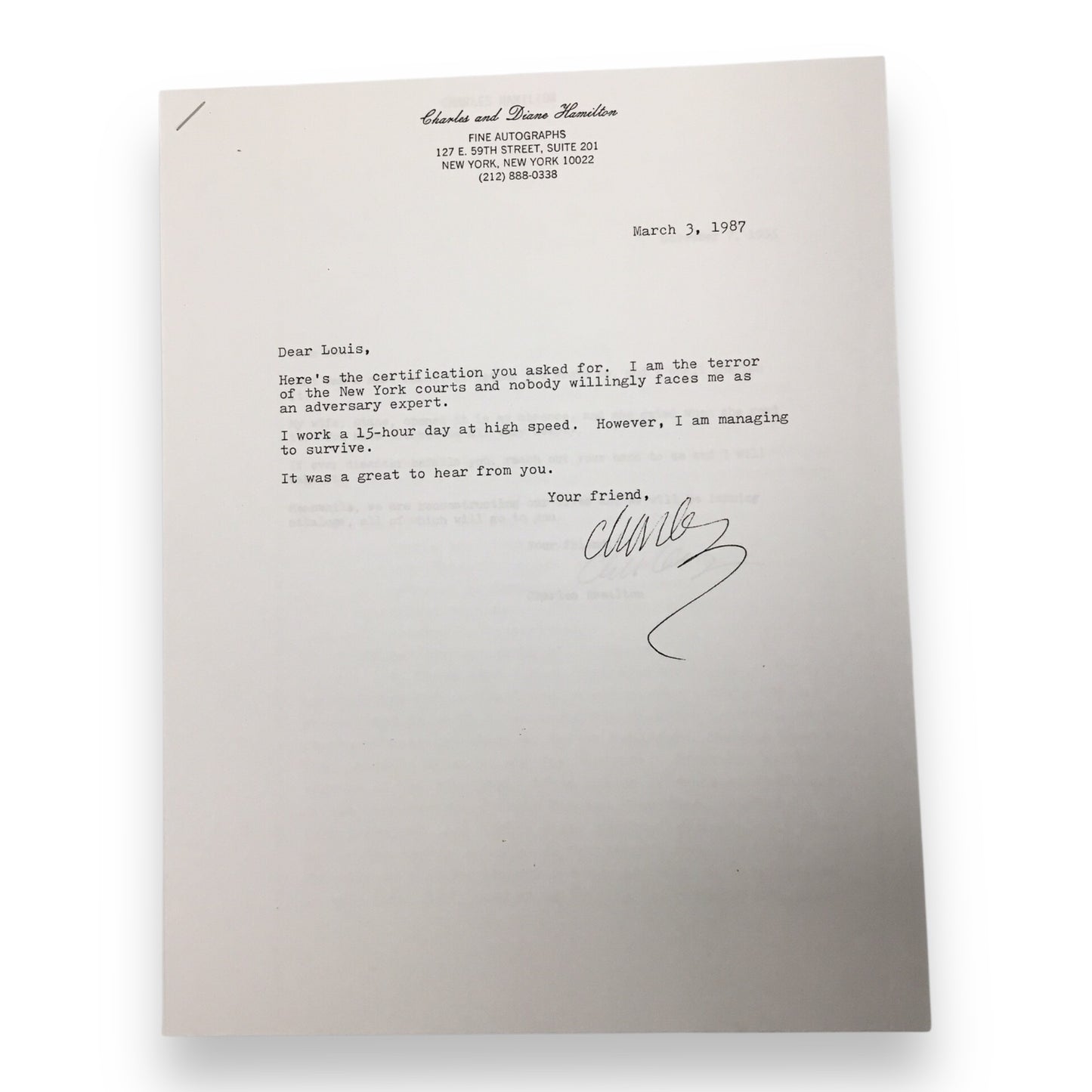 George Washington Hair Clipping with Certificate of Authenticity