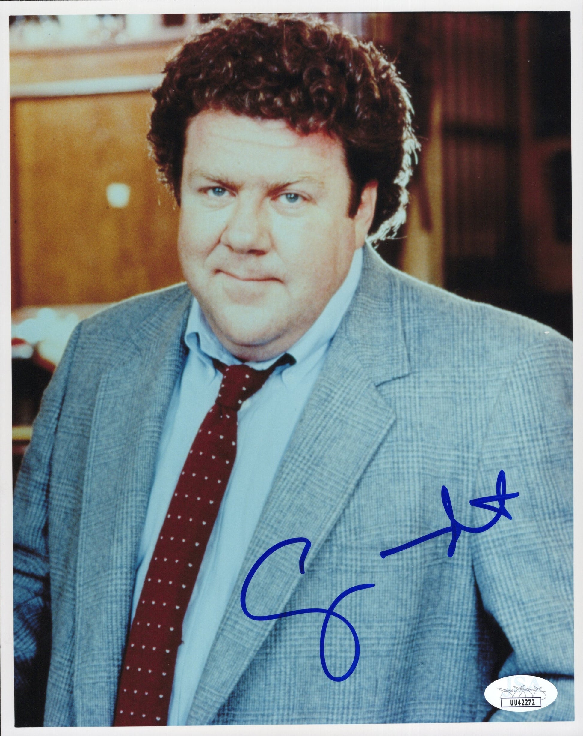 George Wendt Signed Photo 8x10 Norm Cheers Grey Plaid JSA & PSA Certified