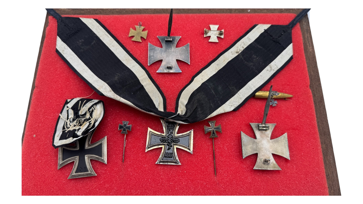 German History of the Iron Cross Collection - Multi-Era Badge Collection in Display Case