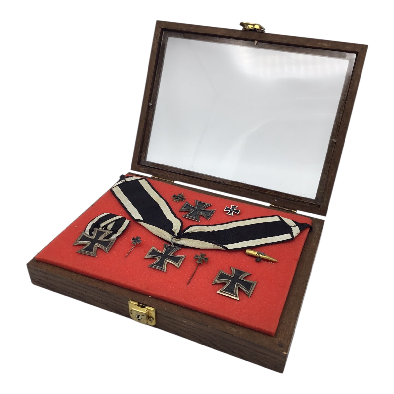 German History of the Iron Cross Collection - Multi-Era Badge Collection in Display Case