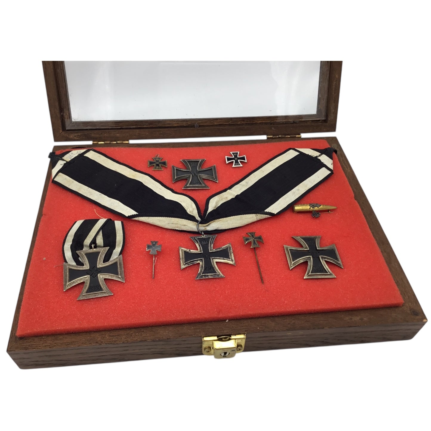 German History of the Iron Cross Collection - Multi-Era Badge Collection in Display Case