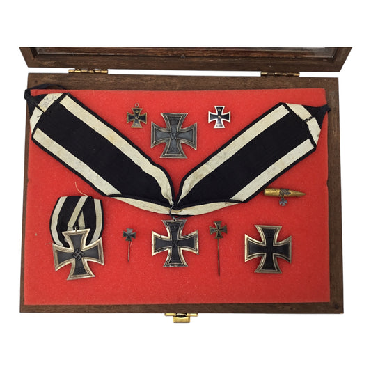 German History of the Iron Cross Collection - Multi-Era Badge Collection in Display Case