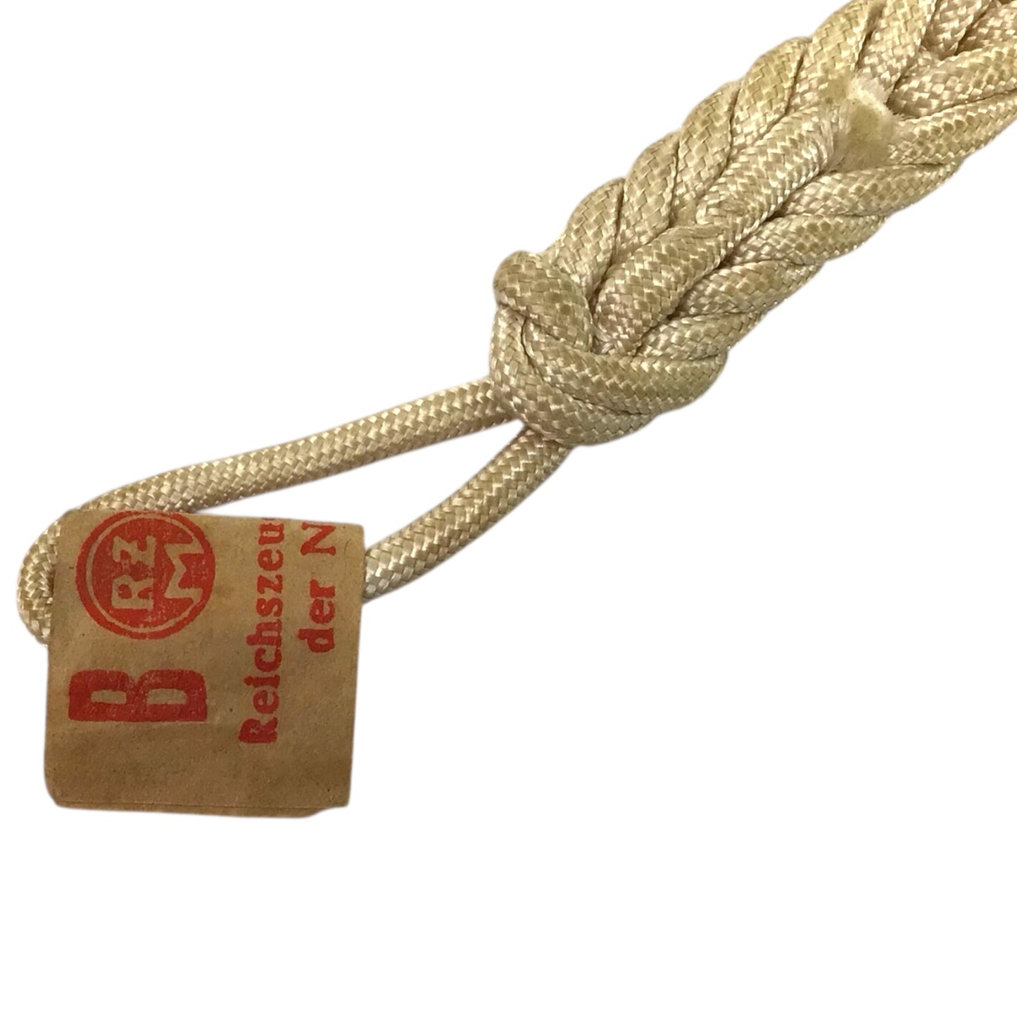 German Hitler Youth HJ/DJ White Whistle Lanyard with RZM Tag