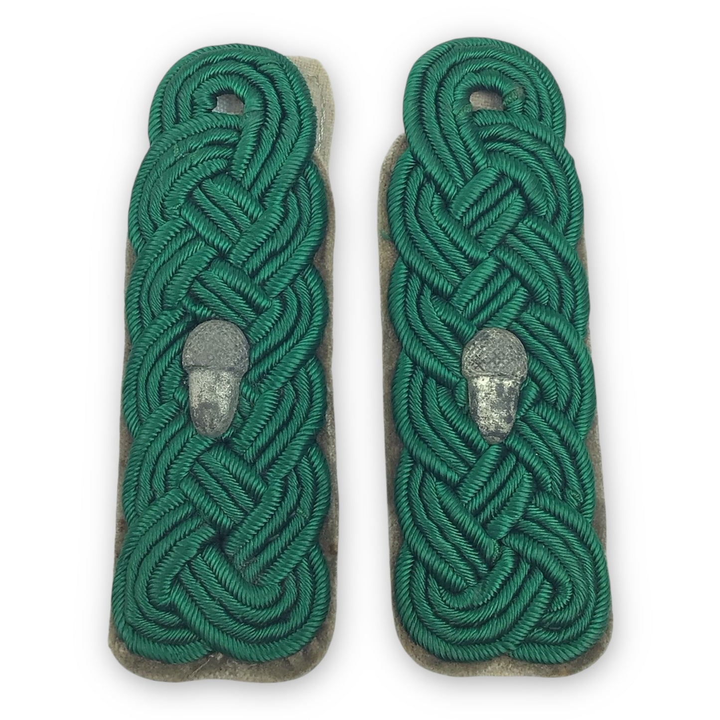 German Landforstmeister (Chief Forest Ranger) Shoulder Boards - Silver Acorns | German WW2