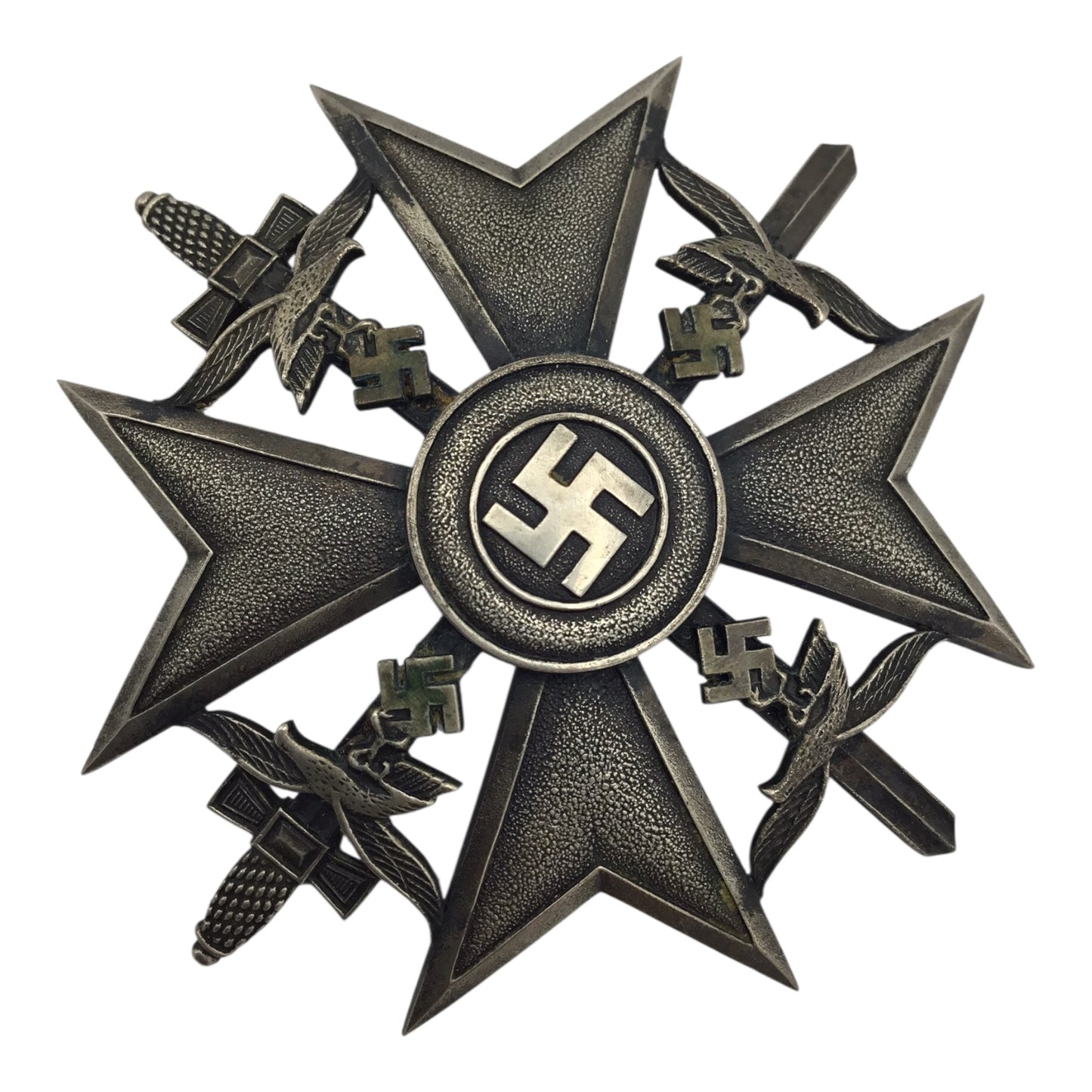 German Legion Condor Panzer Grouping | Spanish Cross in Silver w/ Swords & Hitler Signed Document!