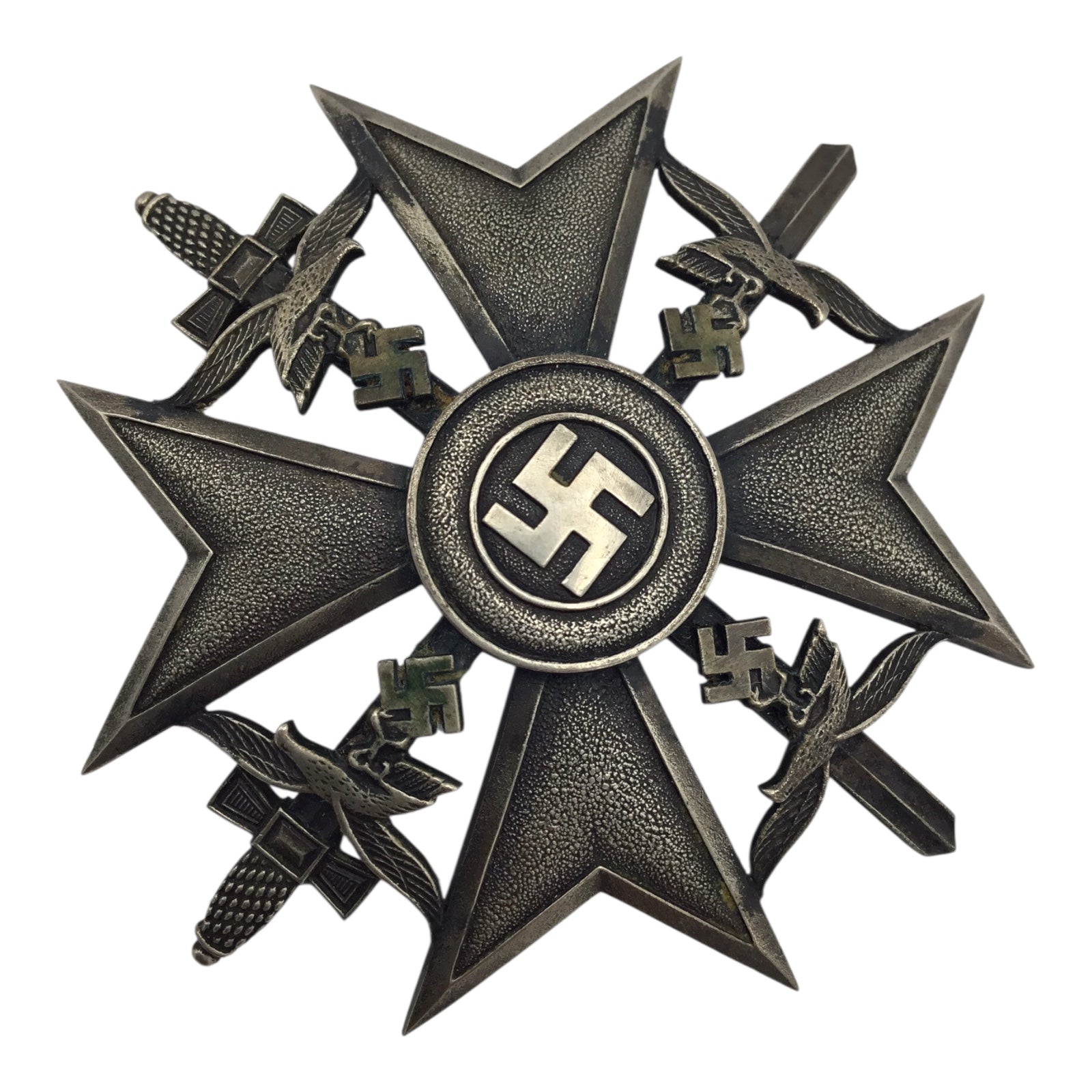 German Legion Condor Panzer Grouping | Spanish Cross in Silver w/ Swords & Hitler Signed Document!