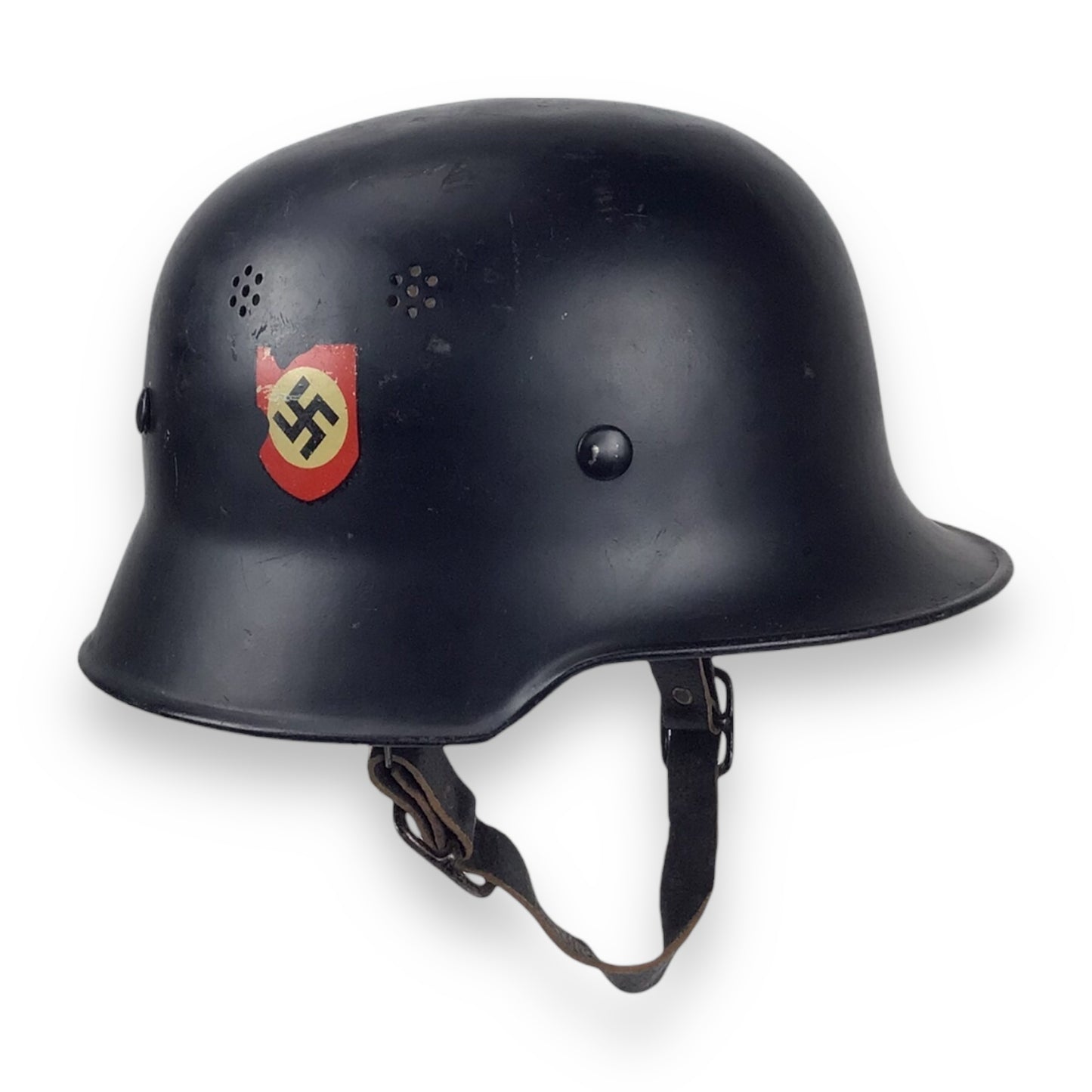 German M34 Stahlhelm DOUBLE Decal Fire (Civil) Police Steel Helmet with Police Decal - WW2