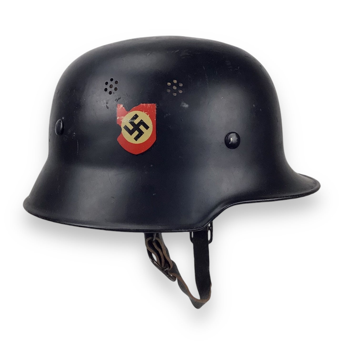 German M34 Stahlhelm DOUBLE Decal Fire (Civil) Police Steel Helmet with Police Decal - WW2