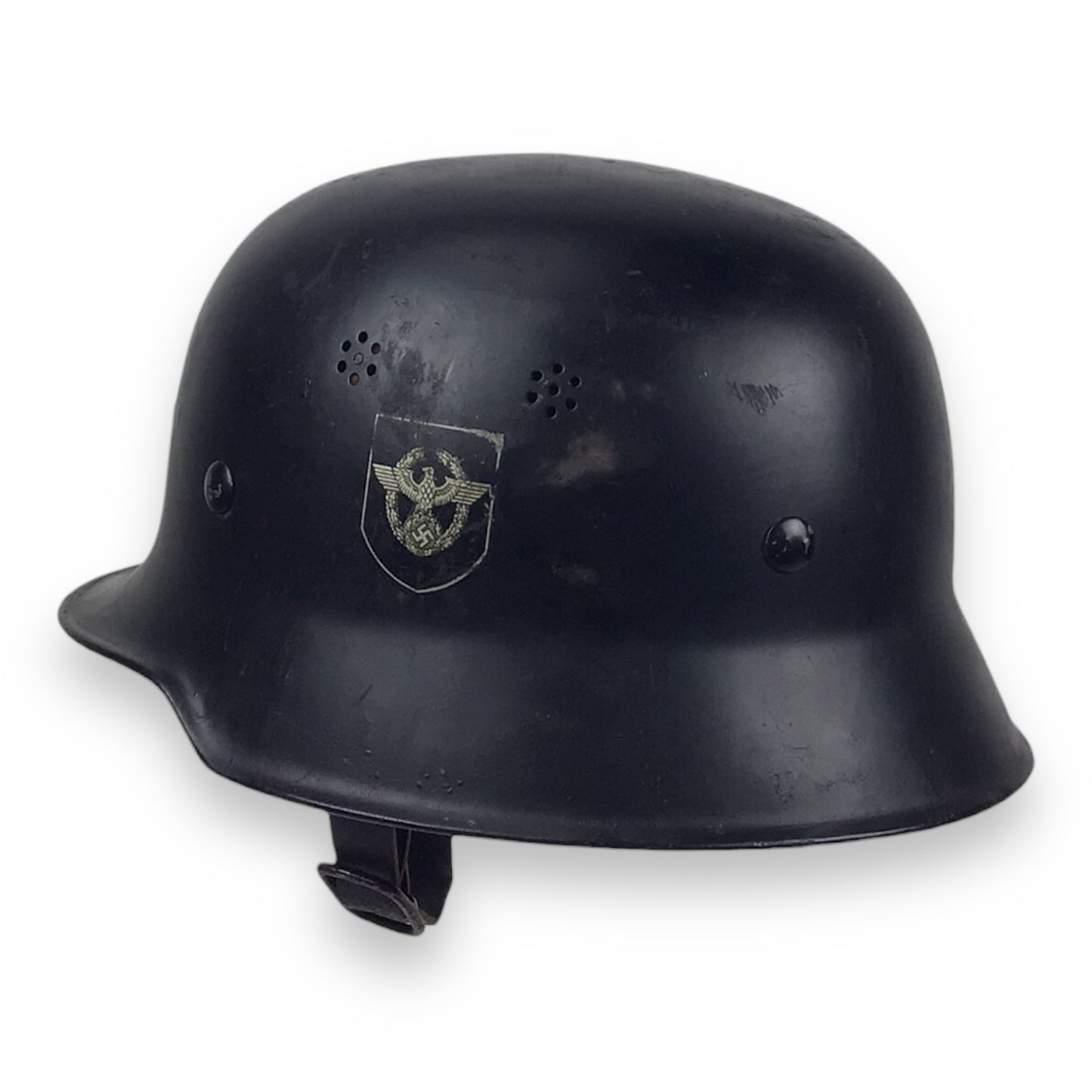 German M34 Stahlhelm DOUBLE Decal Fire (Civil) Police Steel Helmet with Police Decal - WW2