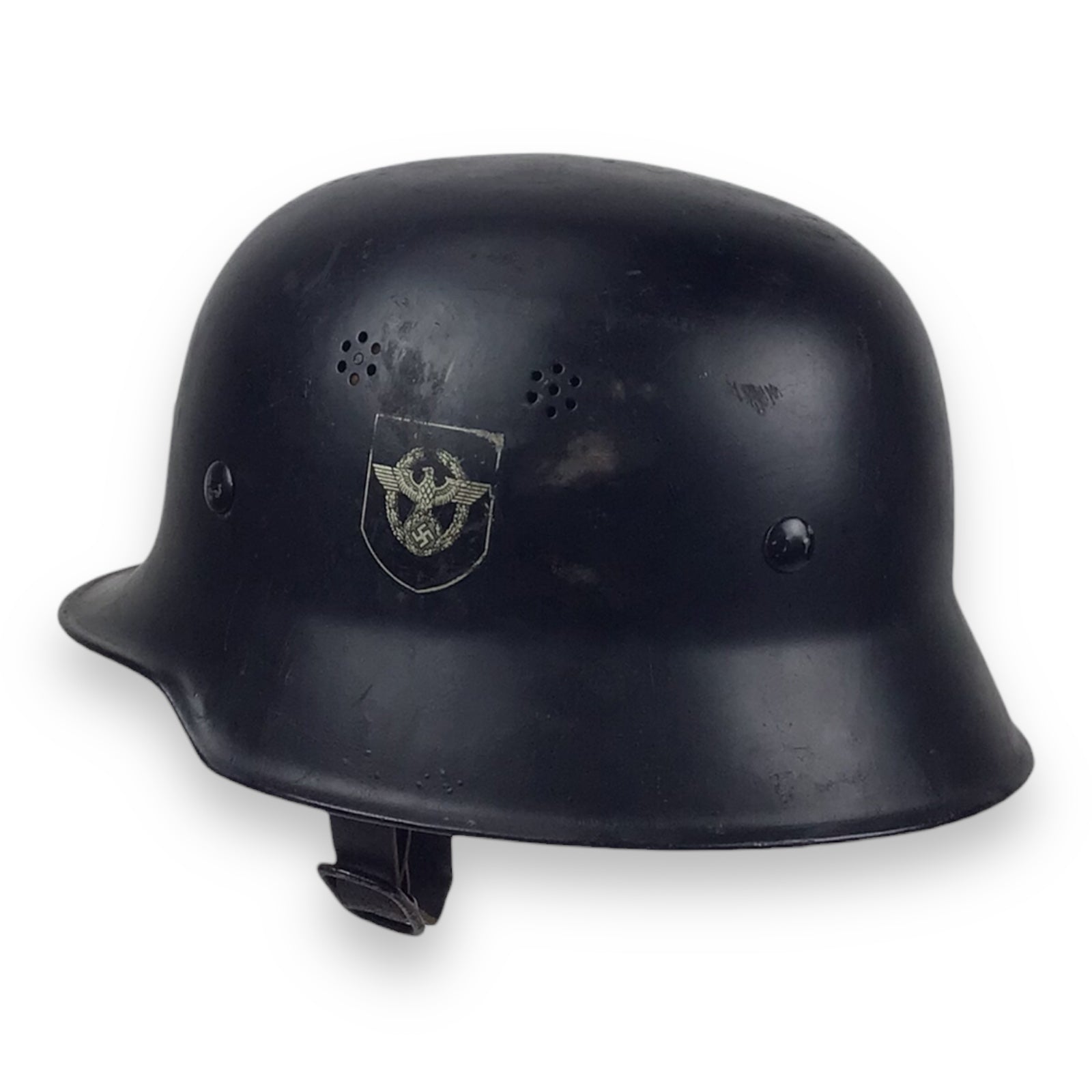 German M34 Stahlhelm DOUBLE Decal Fire (Civil) Police Steel Helmet with Police Decal - WW2