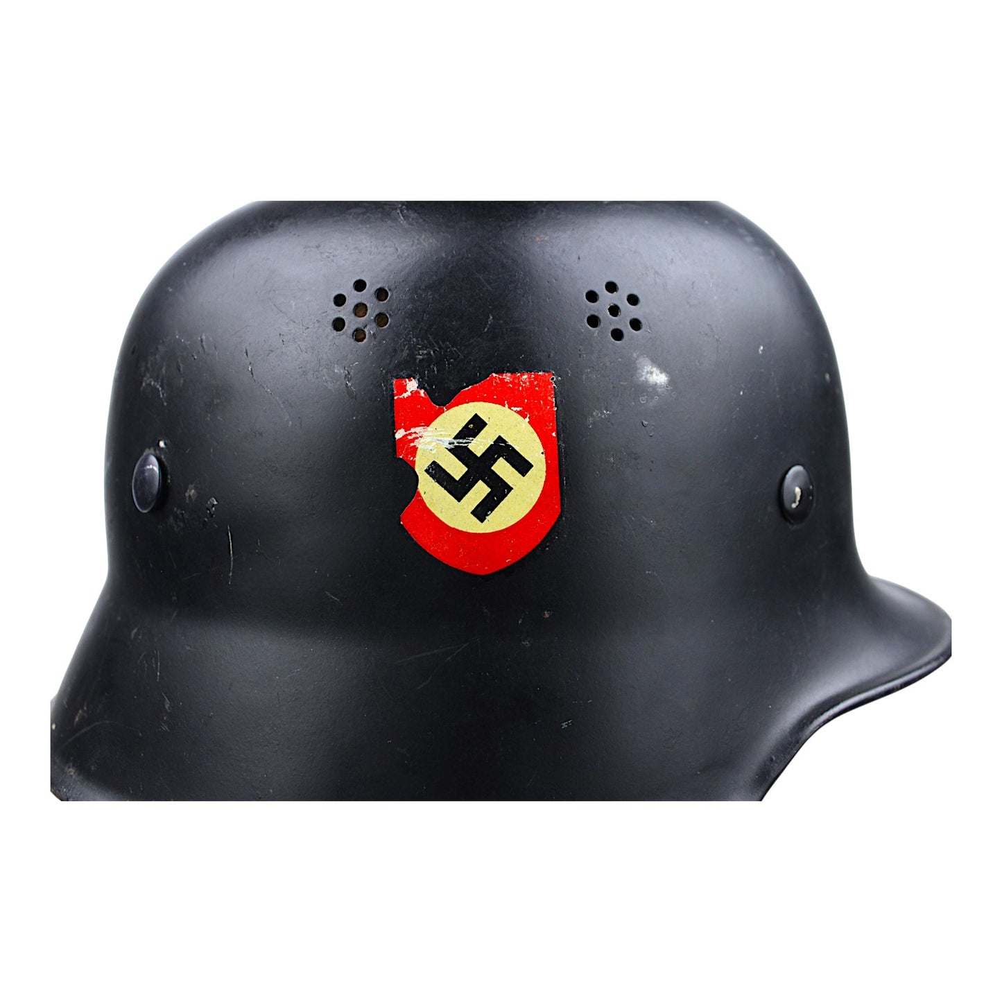 German M34 Stahlhelm DOUBLE Decal Fire (Civil) Police Steel Helmet with Police Decal - WW2