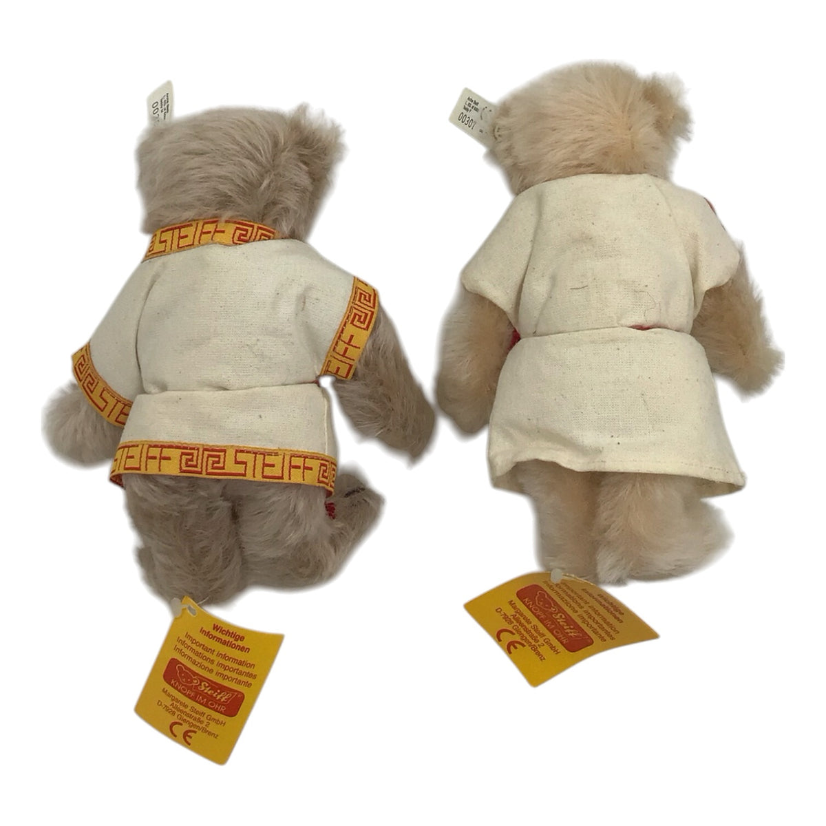 German Steiff Miniature Mohair Animals Pair w/ Makers Label Noah Ark Bears 038006