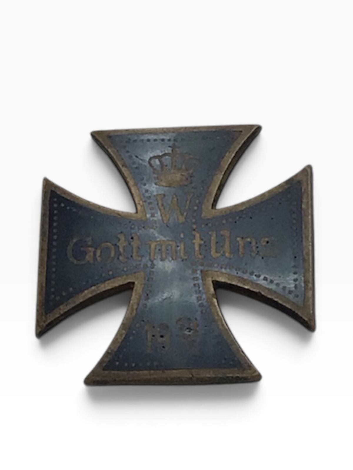 German WW1 Kaiser Wilhelm II Iron Cross Patriotic Badge "God With Us" 1914-1916