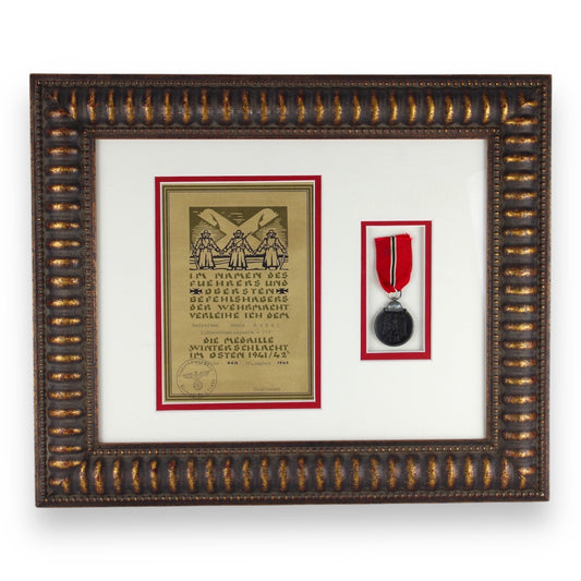 German WW2 1941-1942 Winter Battle in the East Medal & Award Doc
