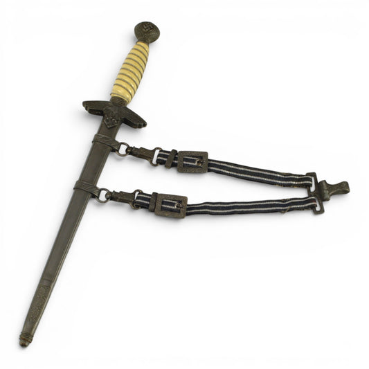 German WW2 2nd Model Luftwaffe Officer Dagger with Hangers, Near Mint