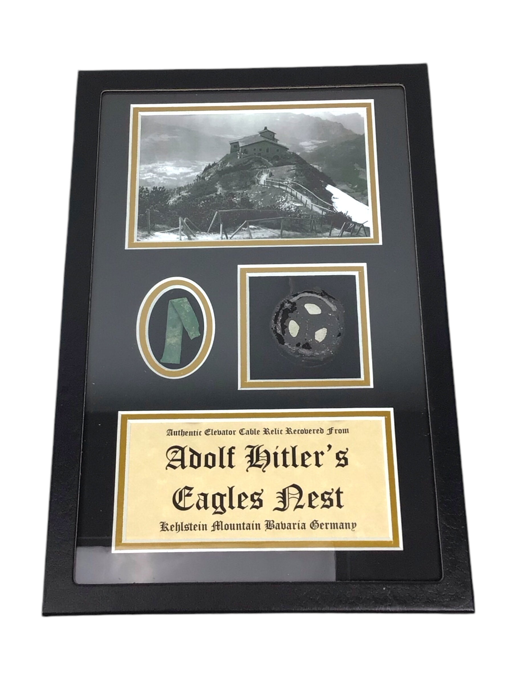 German WW2 Adolf Hitler's Eagles Nest Authentic Elevator Cable Relic Recovered From Kehlstein Mountain Bavaria Germany in Riker Box labeled