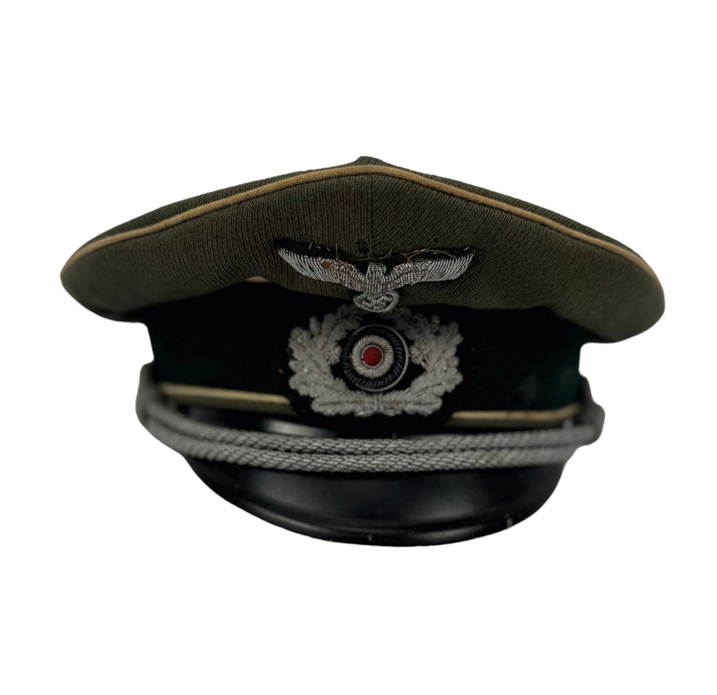 German WW2 Army Heer Infantry Senior Officer Schirmmütze Peaked Hat Cap Visor w/ Bullion Eagle
