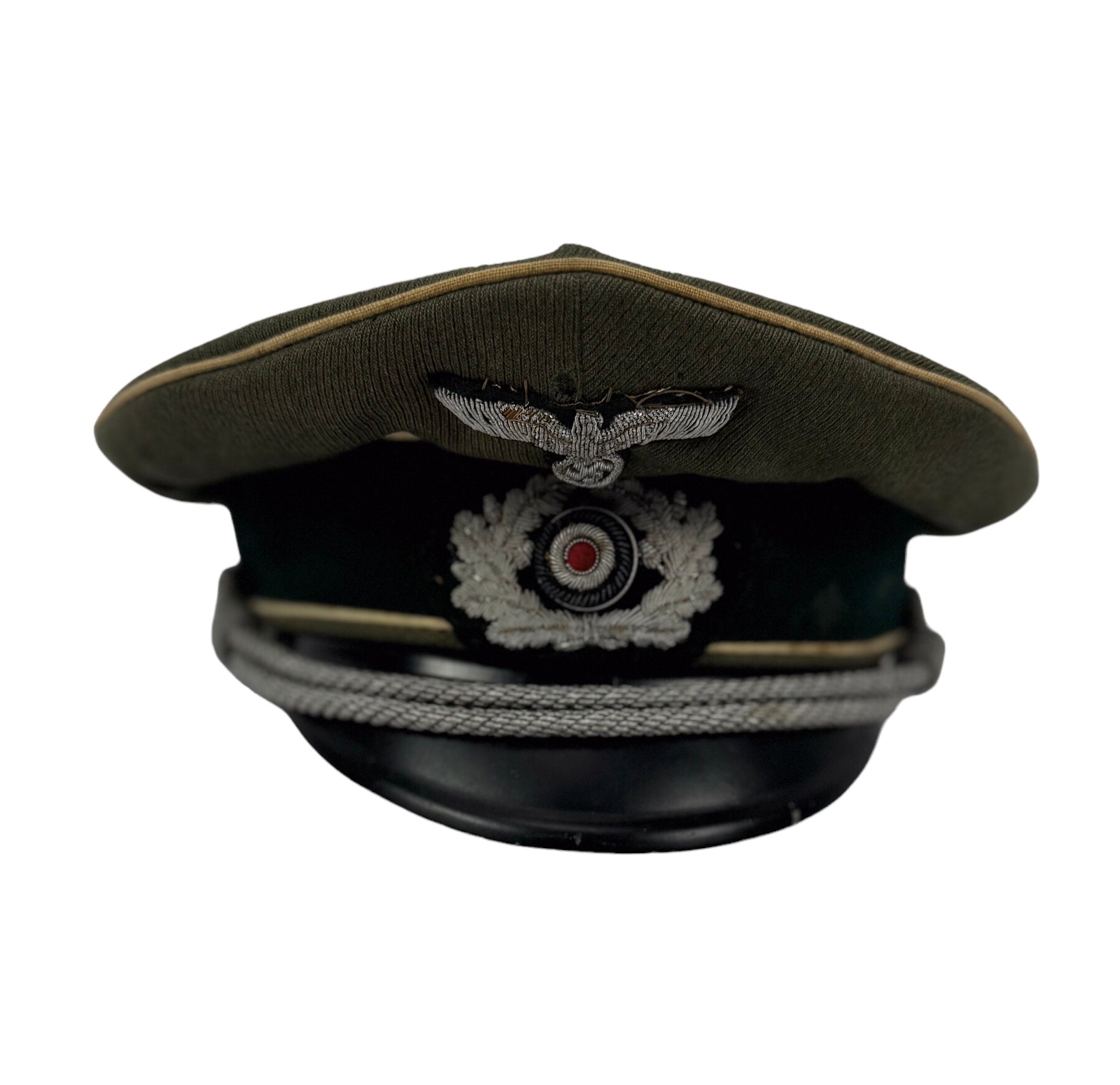 German WW2 Army Heer Infantry Senior Officer Schirmmütze Peaked Hat Cap Visor w/ Bullion Eagle