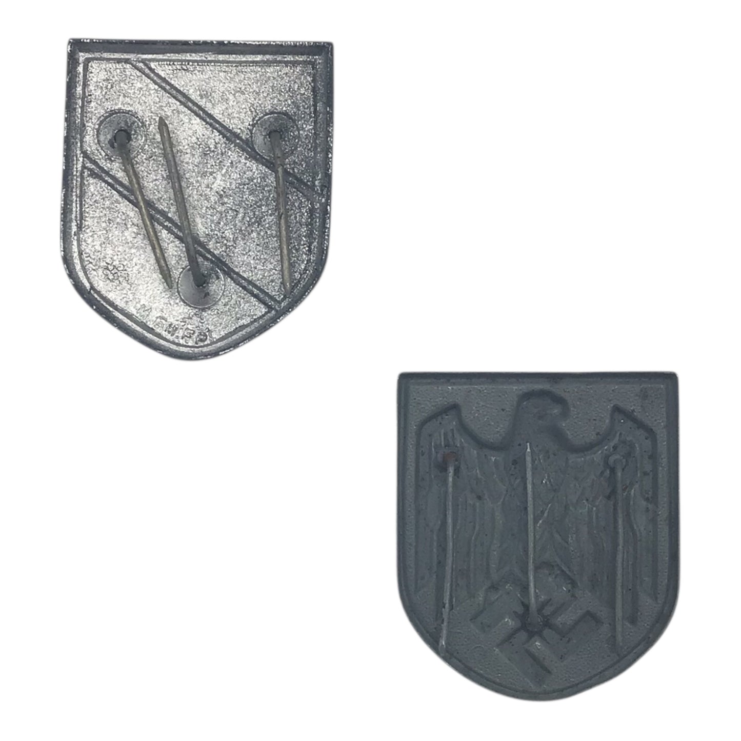 German WW2 DAK Pith Helmet Insignia Flag & Eagle Pair