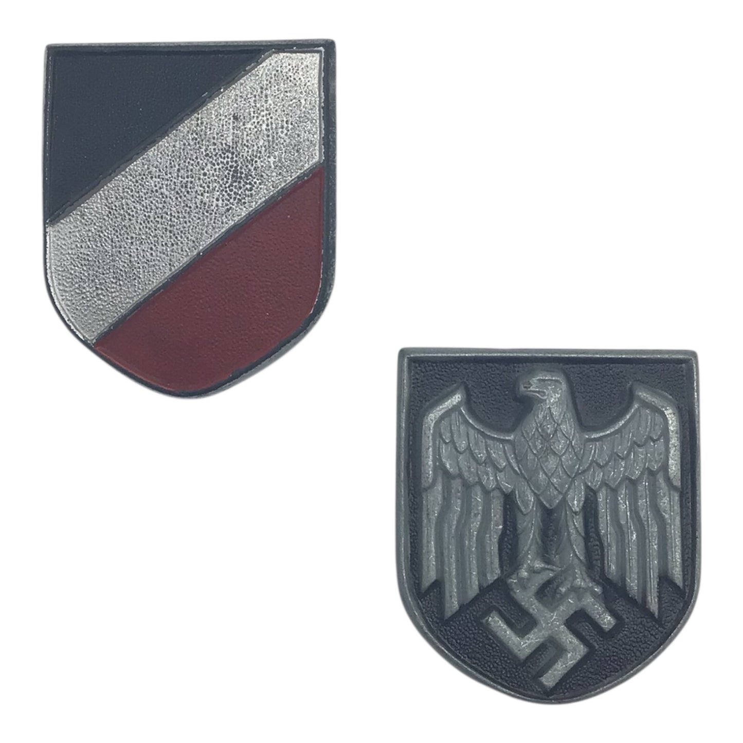 German WW2 DAK Pith Helmet Insignia Flag & Eagle Pair