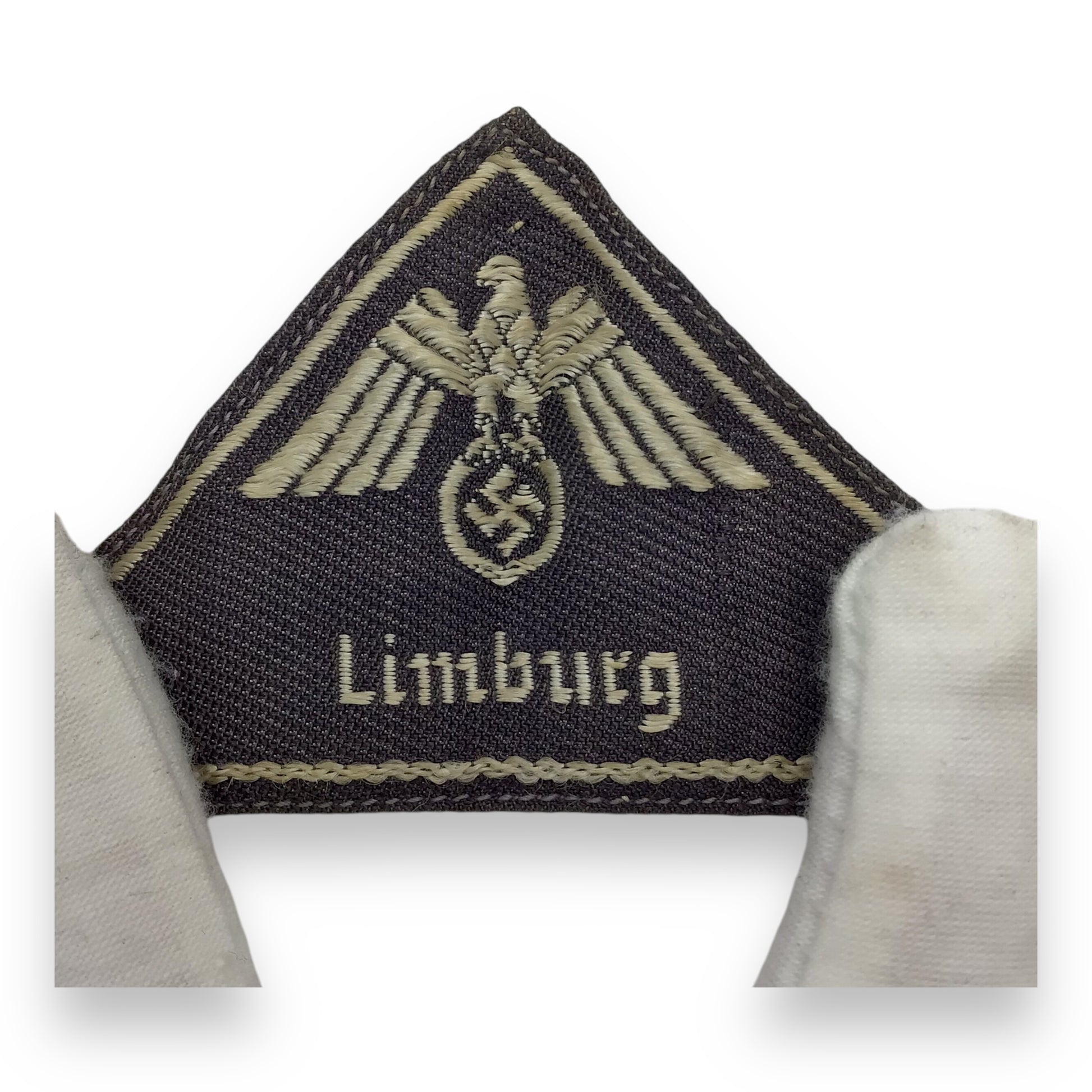 German WW2 DRK German Red Cross District National Eagle Sleeve Triangle - “Limburg” - Veteran Bring-Back