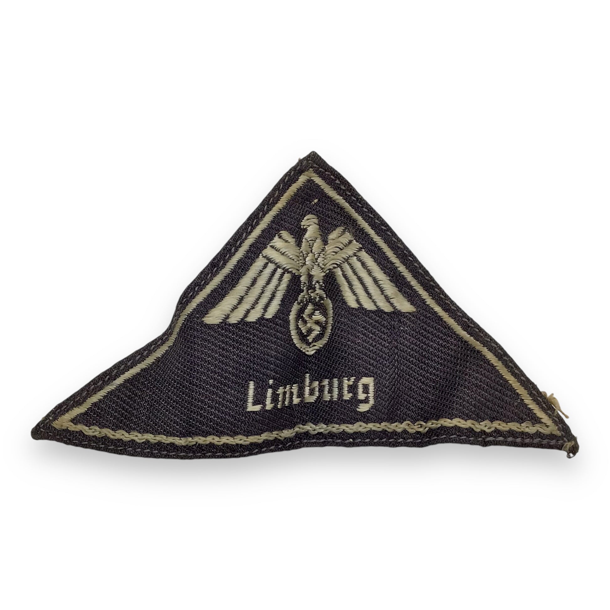 German WW2 DRK German Red Cross District National Eagle Sleeve Triangle - “Limburg” - Veteran Bring-Back