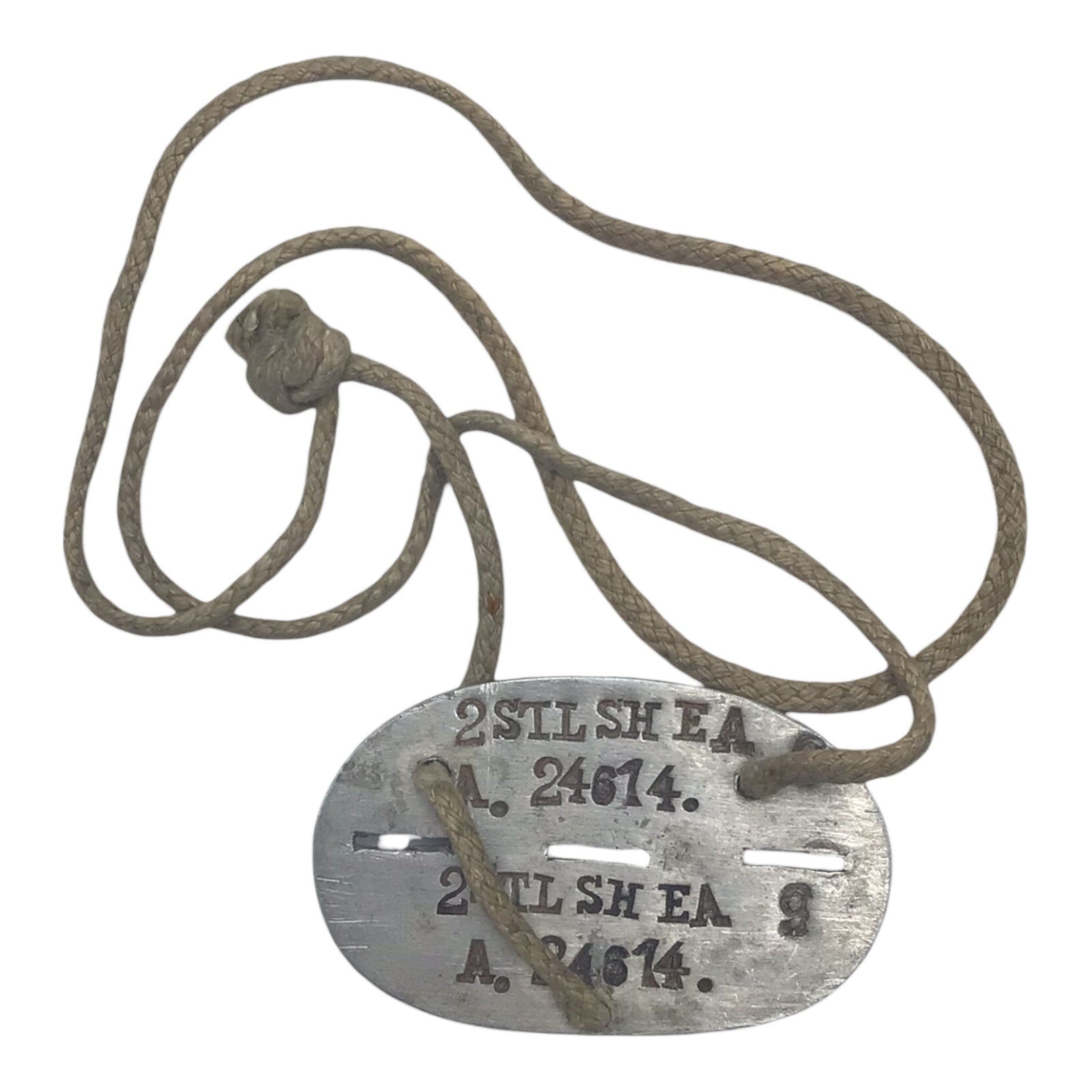 German WW2 Dog Tag with Rope (Complete)