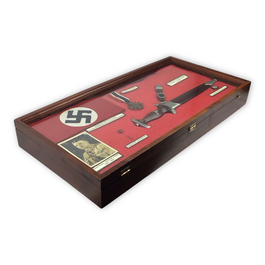German WW2 Full Ground Röhm SA Dagger Display w/ Wartime SA Collection