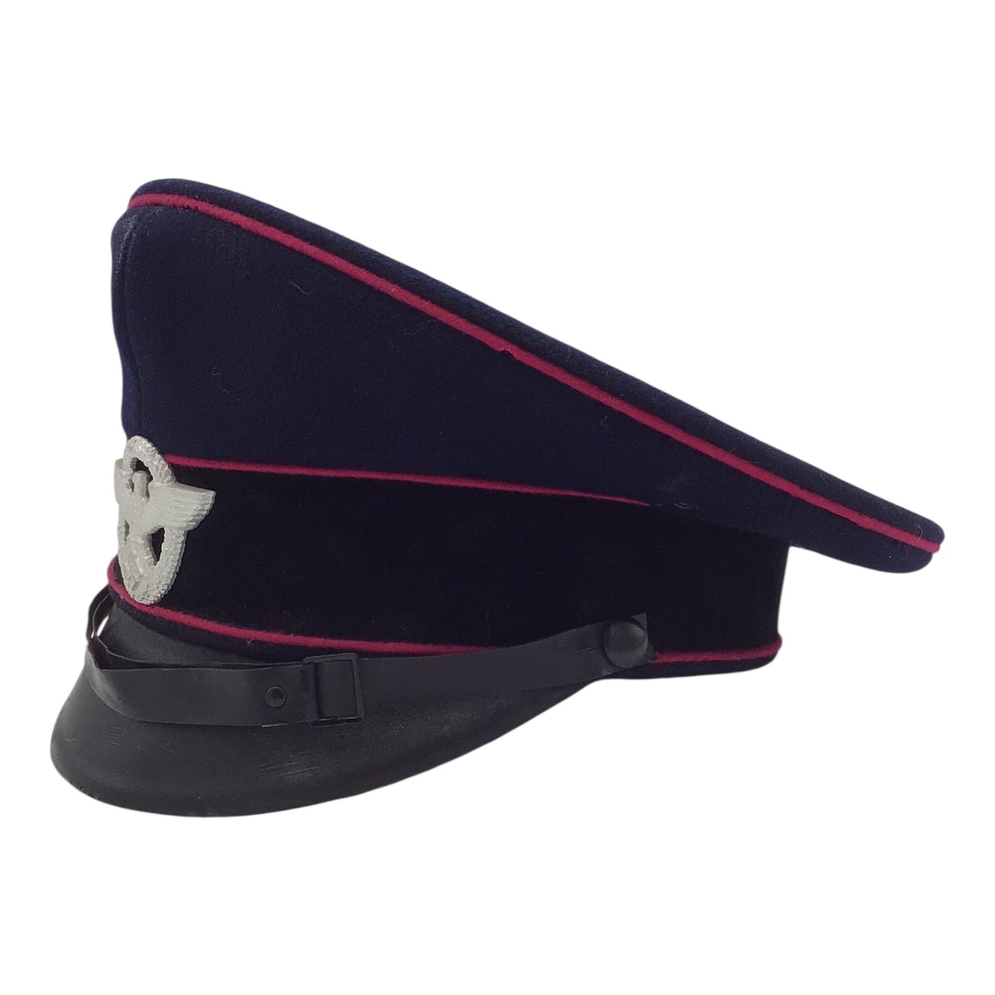 German WW2 German Fire Police Feuerschutzpolizei NCO Visor Peaked Cap Schirmmutze Size 57, Maker Marked "Gottfried Geibel Homberg-O-Hessen"