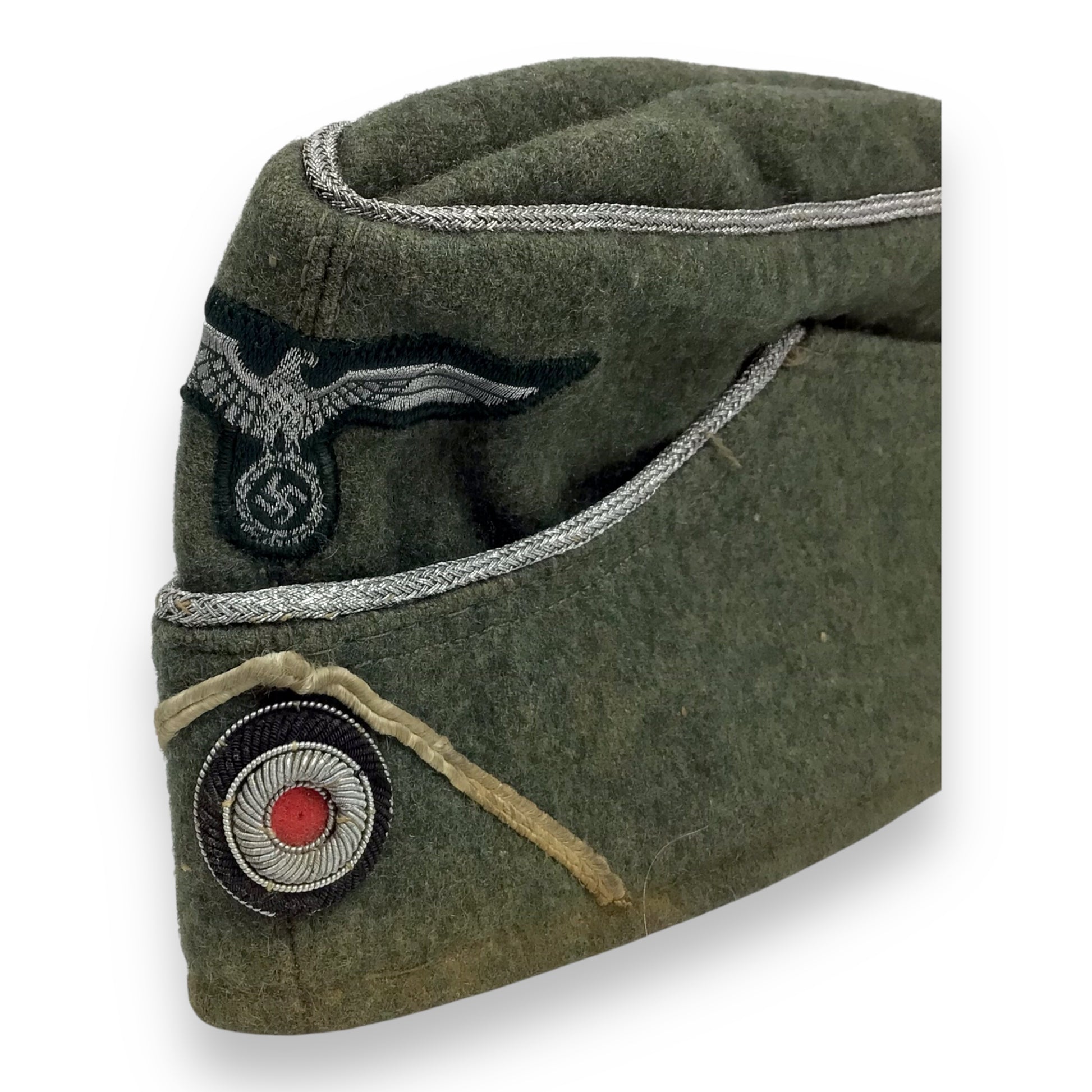 German WW2 Heer Infantry Officer's M38 Overseas Cap w/ Soutache