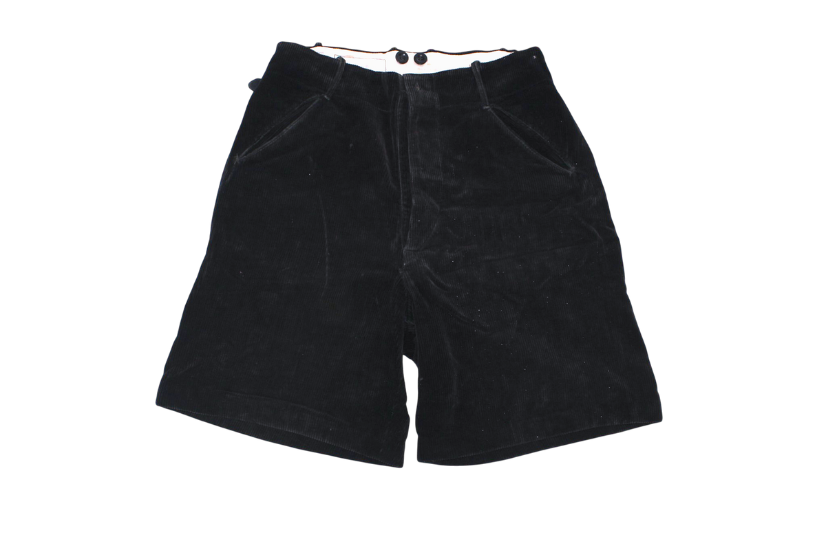 German WW2 Hitler Youth Black Corduroy Shorts - Clyde R. Davis Collection