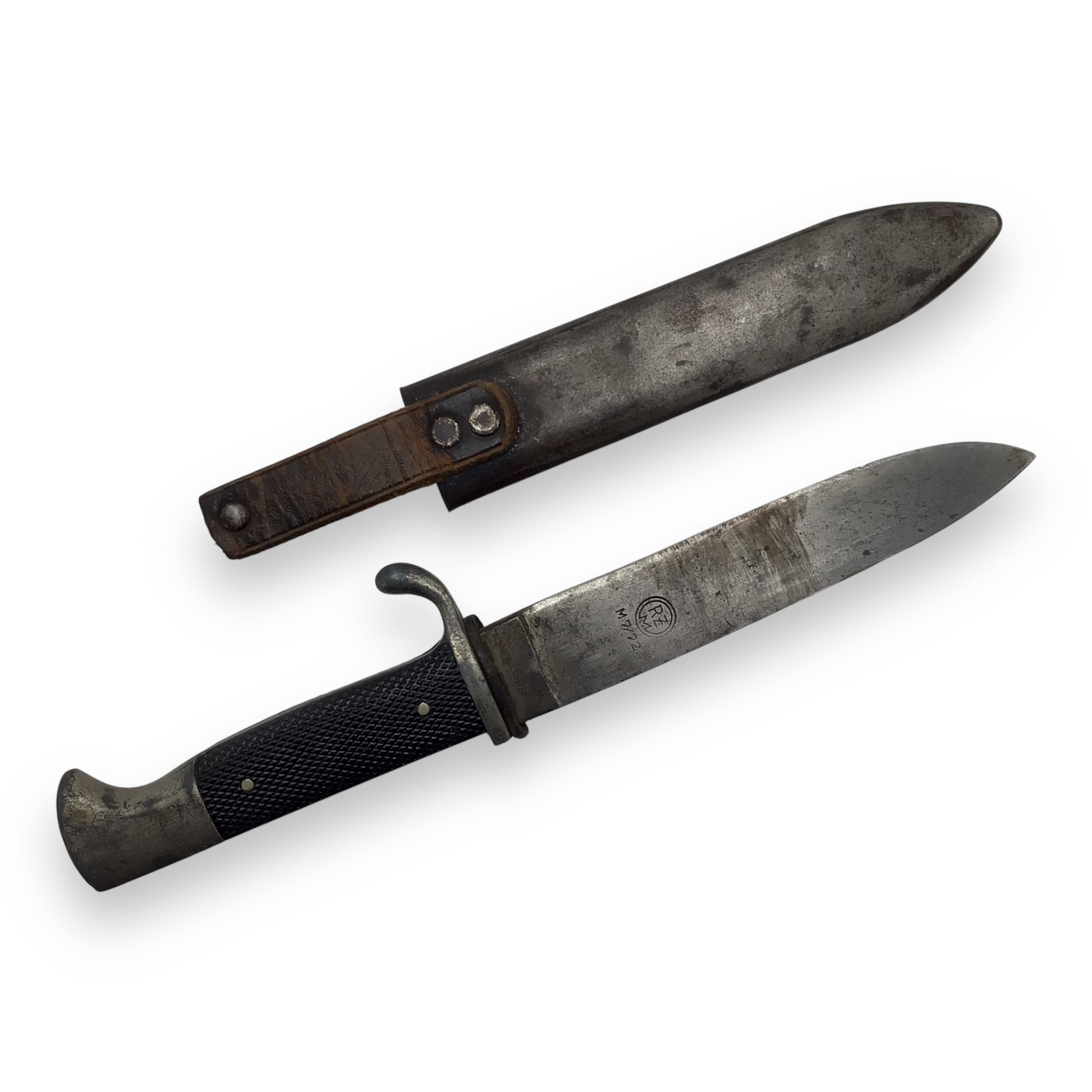 German WW2 Hitler Youth Knife with Sheath Maker Marked and Dated