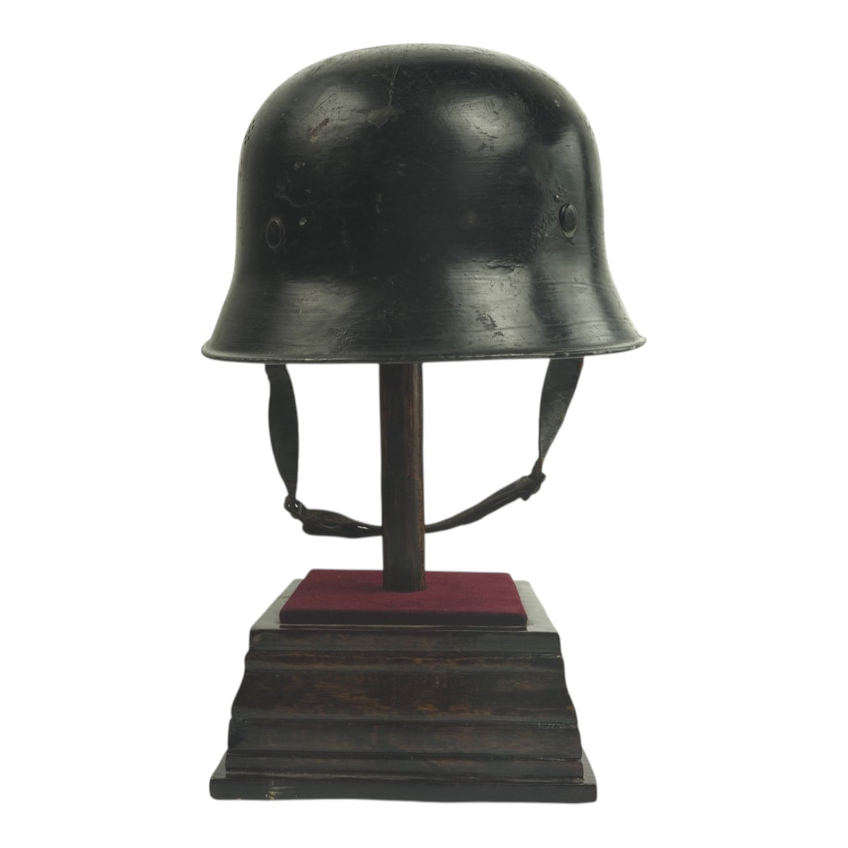 German WW2 Hitler Youth Parade M34 Fire Protection Police Style Helmet Double Decal, stamped and Named - a Rare Helmet!