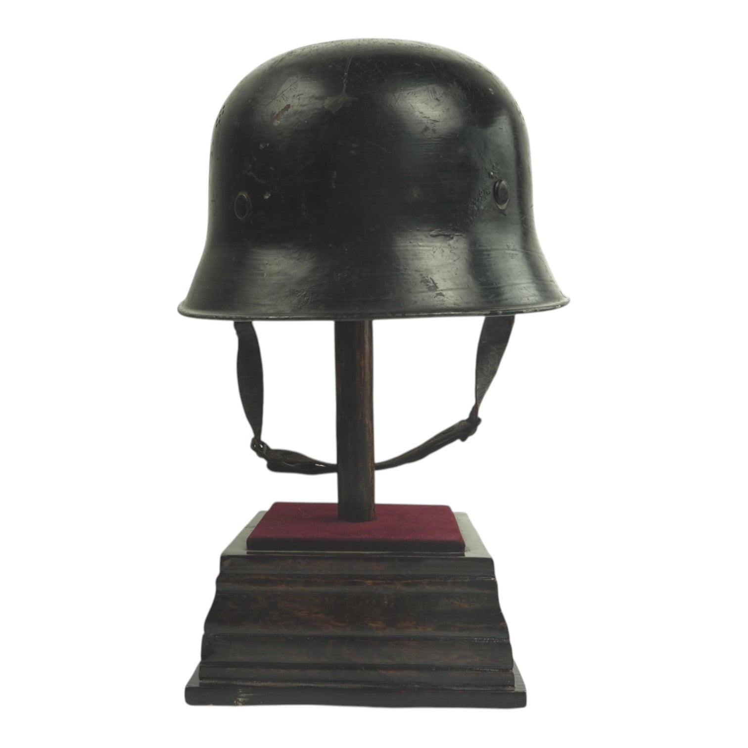 German WW2 Hitler Youth Parade M34 Fire Protection Police Style Helmet Double Decal, stamped and Named - a Rare Helmet!