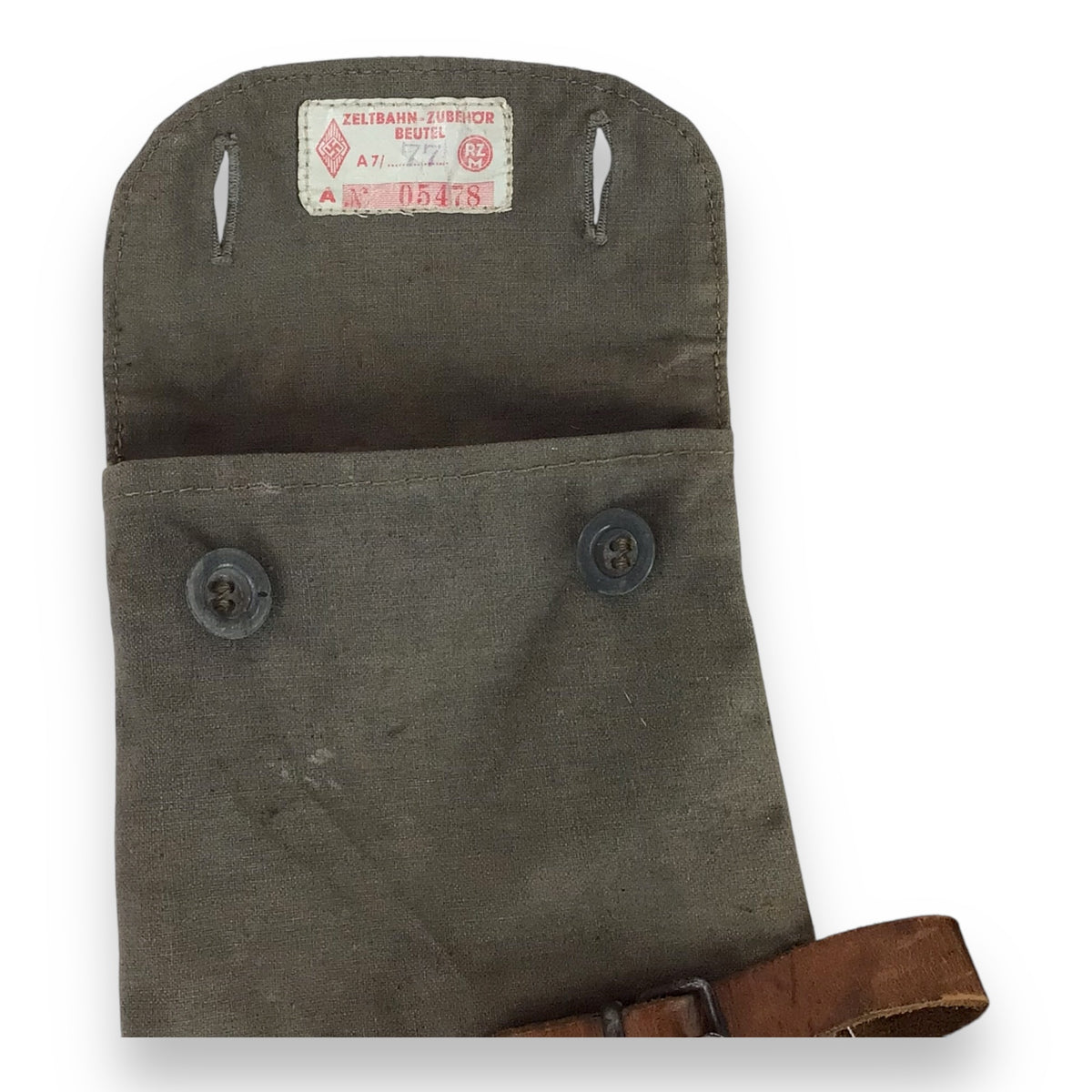 German WW2 Hitler Youth Zeltbahn Tent Stake Set with RZM Canvas Case & Rope