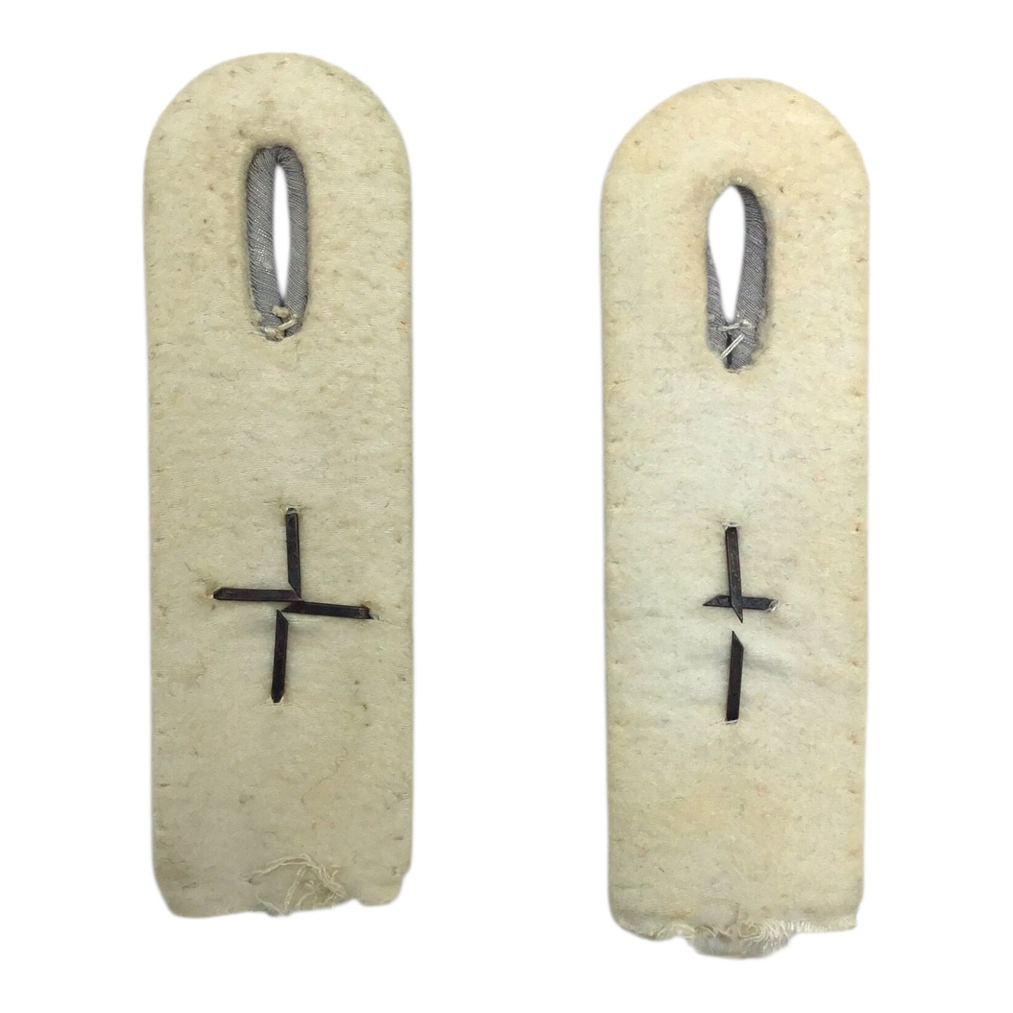 German WW2 Infantry Officer Leutnant Shoulder Boards with Rare Stalingrad Cross - Hoch-und Deutschmeister Division