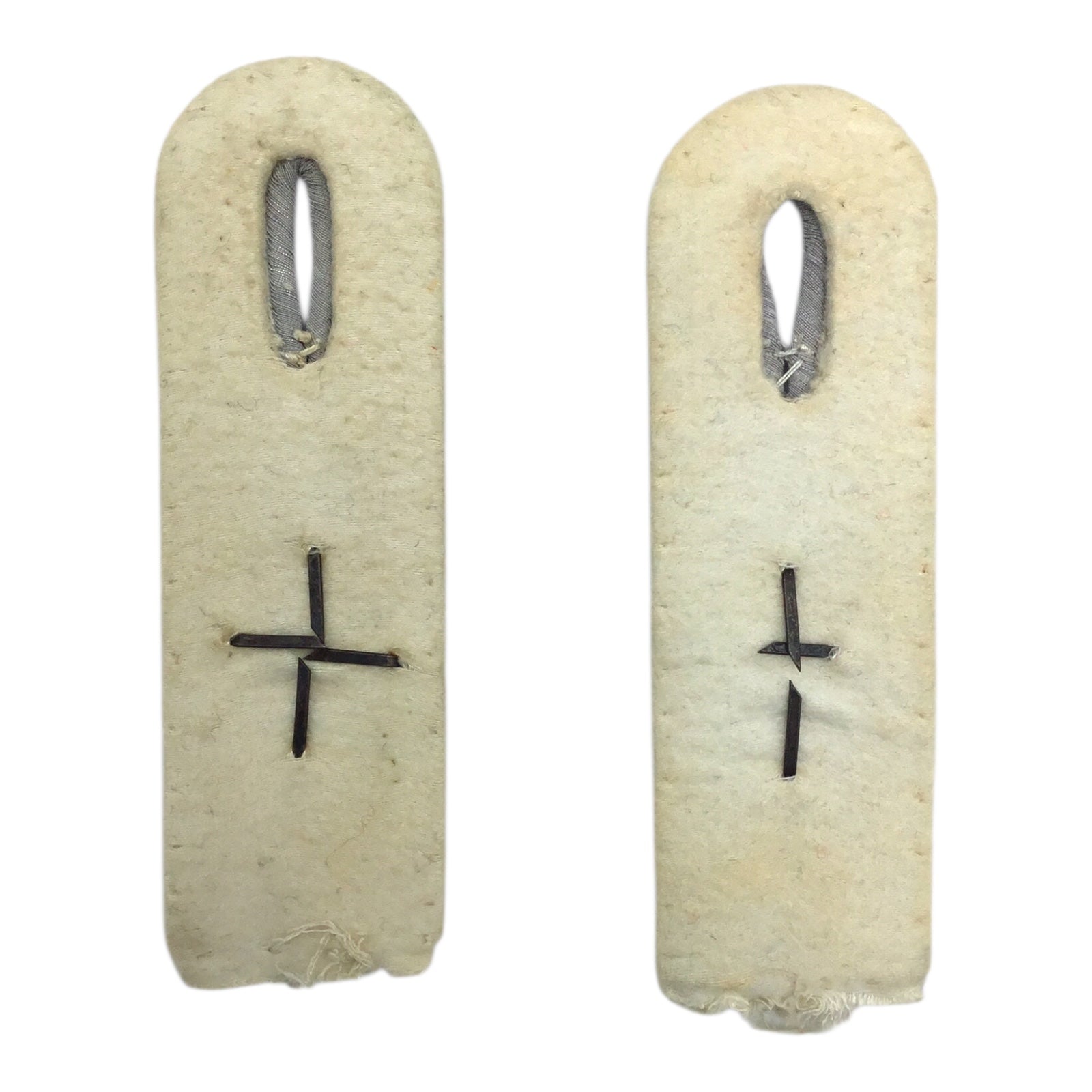 German WW2 Infantry Officer Leutnant Shoulder Boards with Rare Stalingrad Cross - Hoch-und Deutschmeister Division