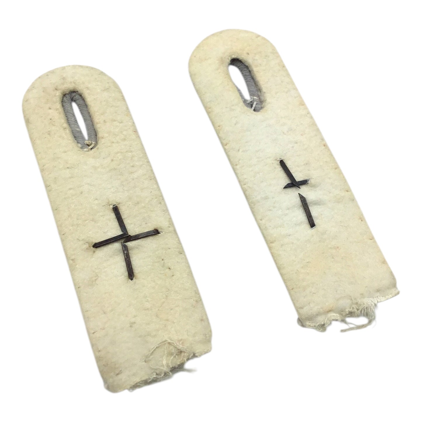 German WW2 Infantry Officer Leutnant Shoulder Boards with Rare Stalingrad Cross - Hoch-und Deutschmeister Division