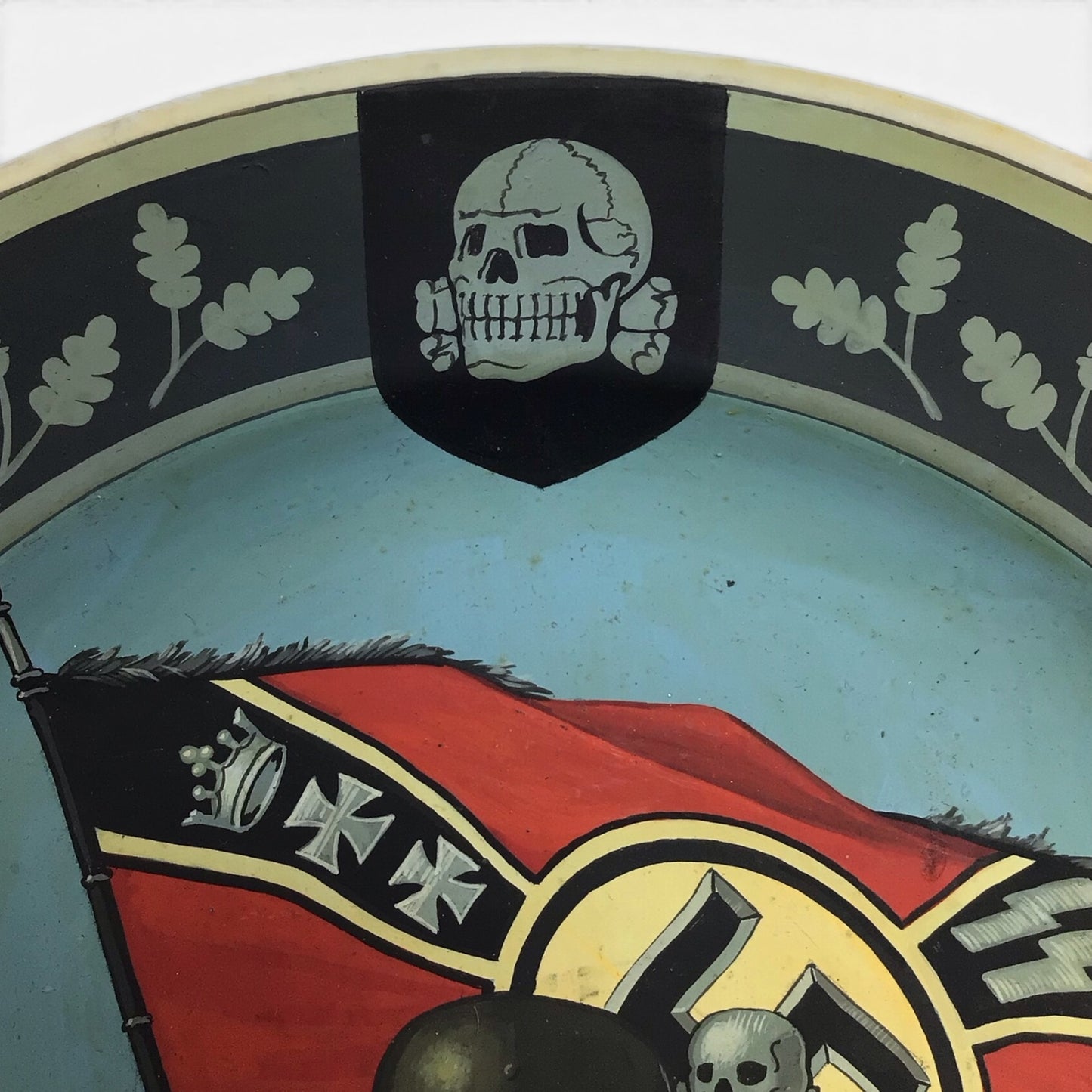 German WW2 Leibstandarte Adolf Hitler SS Heimwehr “Danzig" Painted Reich Award Plate EXTREMELY RARE!