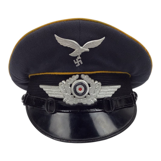 German WW2 Luftwaffe Visor Hat NCO Enlisted w/ Initials
