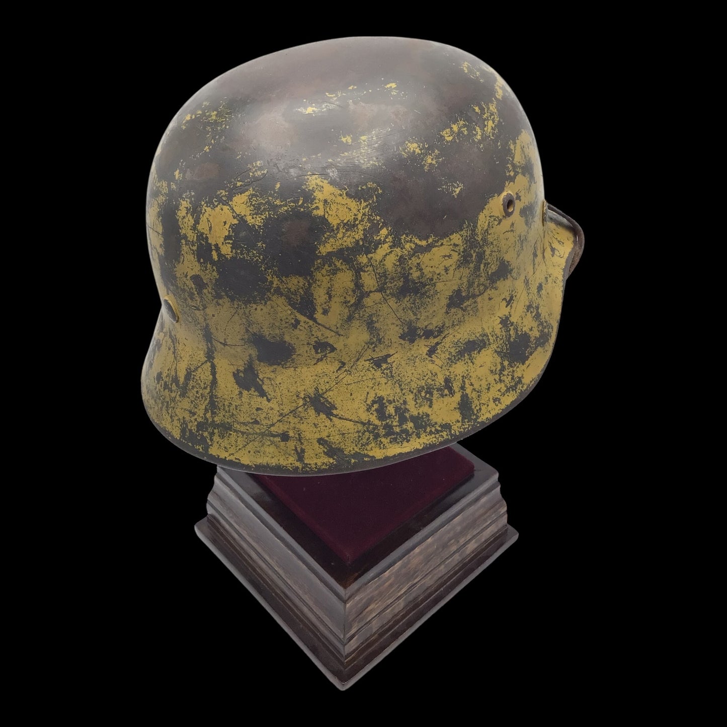 German WW2 M40 Heer Tropical Camouflage Combat Helmet - ET64 - DAK Style Camouflage