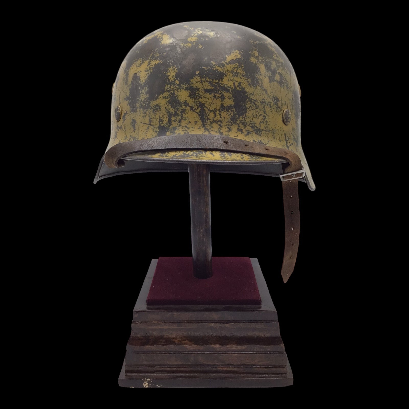 German WW2 M40 Heer Tropical Camouflage Combat Helmet - ET64 - DAK Style Camouflage