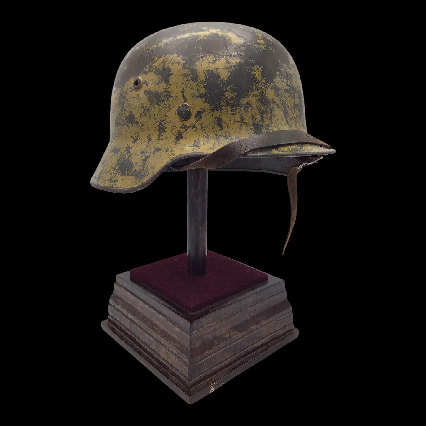 German WW2 M40 Heer Tropical Camouflage Combat Helmet - ET64 - DAK Style Camouflage