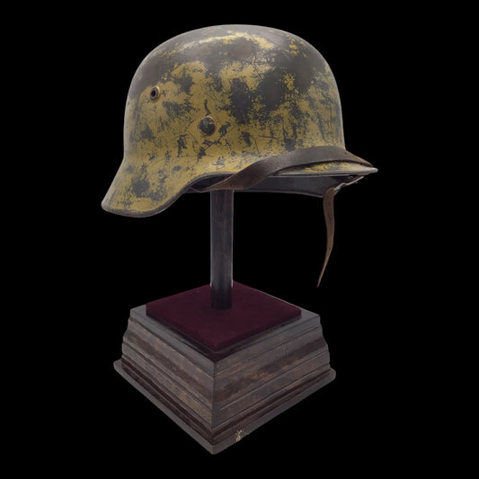 German WW2 M40 Heer Tropical Camouflage Combat Helmet - ET64 - DAK Style Camouflage