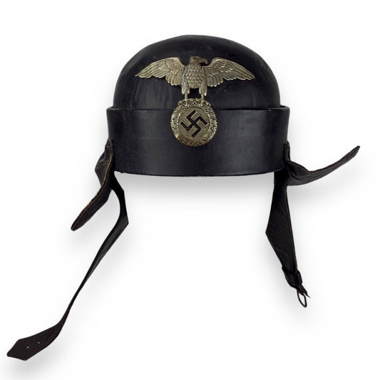German WW2 NSKK German Motorcycle Crash Helmet w/ Eagle Insignia