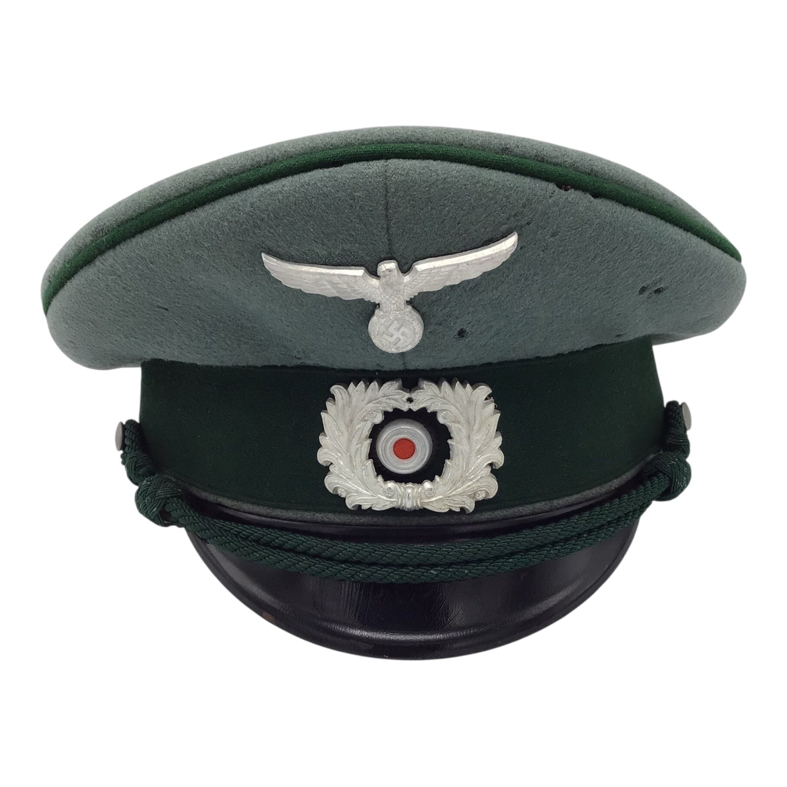 German WW2 Officer Land Custom Visor Schirmmütze (Peaked Cap) with Heer Insignia, Carl Isken of Koln Maker marked