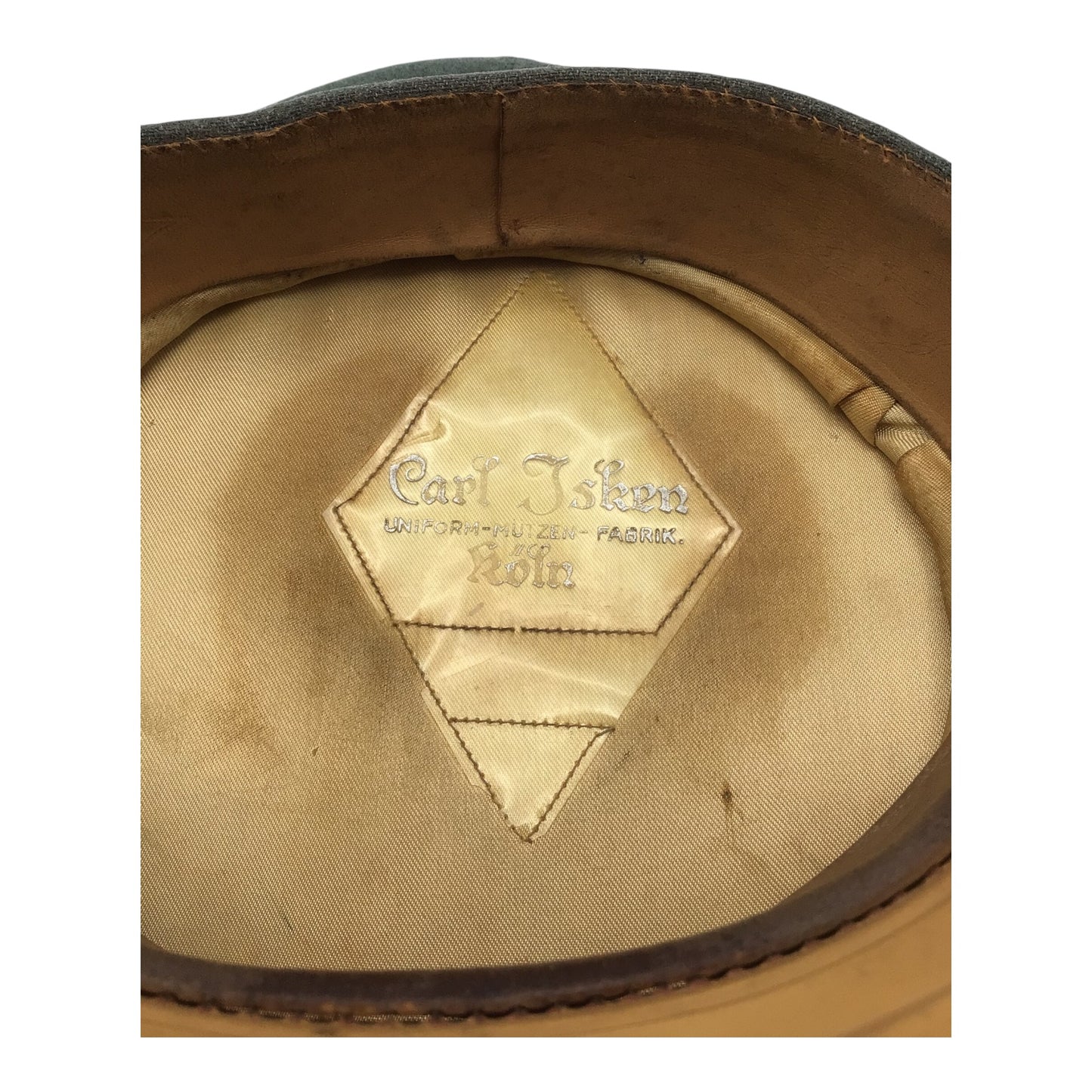 German WW2 Officer Land Custom Visor Schirmmütze (Peaked Cap) with Heer Insignia, Carl Isken of Koln Maker marked
